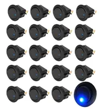 EE 20 piezas 12V colores LED punto redondo luz barco Auto basculante interruptor de conmutación SPST estilo de coche