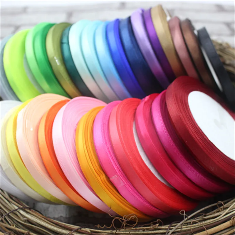 

6 MM 25 Meters Silk Length Meter Beautiful Satin Ribbon Wedding Invitation Card Party Decoration Scrapbooking Wrap Supplies Riba