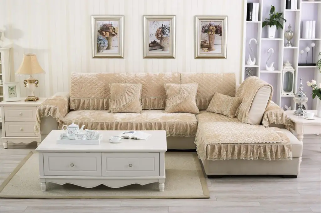 High Grade Velvet Sofa Cover Set Quilted Patchwork Covers Hot