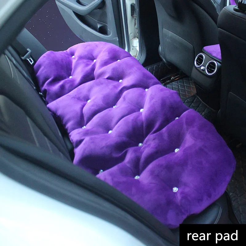 Фиолетовый цветок чехол рулевого колеса автомобиля плюшевые Стразы для шеи автомобиля поясная подушка универсальный автомобильный Стайлинг подголовник подушка для женщин