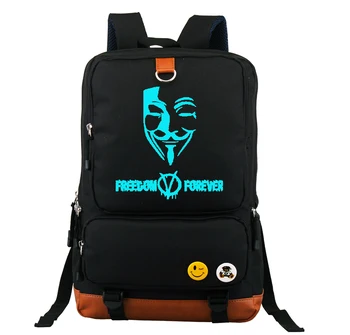 

V for Vendetta Printed Backpack School Bag Large Size 16 inch Laptop Bag Xmas Gift Boys Girls Large Capacity