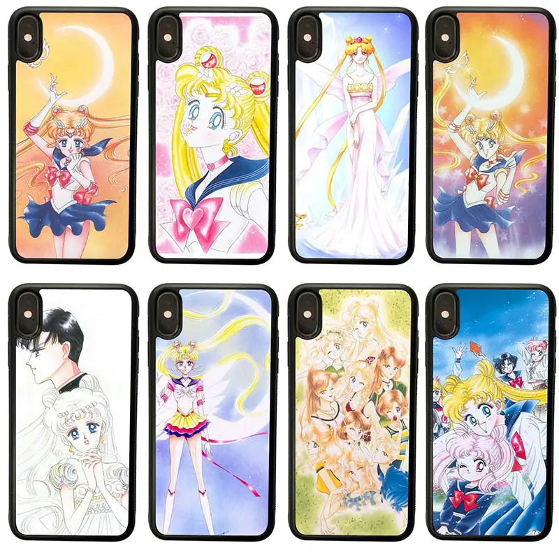 Mobile Phone Accessories for iphone X XS Case PC TPU Hard Plastic Back Cover Anti-knock Bag Hot Sailor Moon Anime |