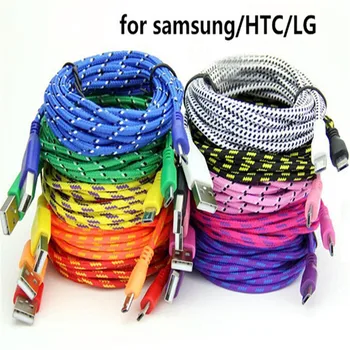 

3M 10FT Fabric Nylon Braided Micro USB Cable for Samsung Galaxy S2 S3 S4 S5 Note 2 LG Sony HTC