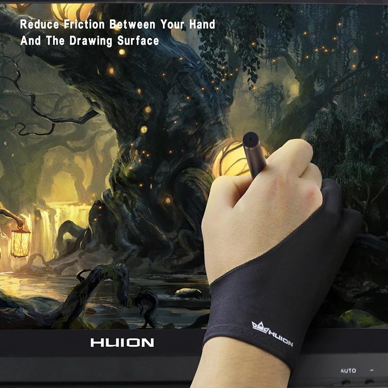 Huion anti-incrustação desenho luva para gráficos tablet