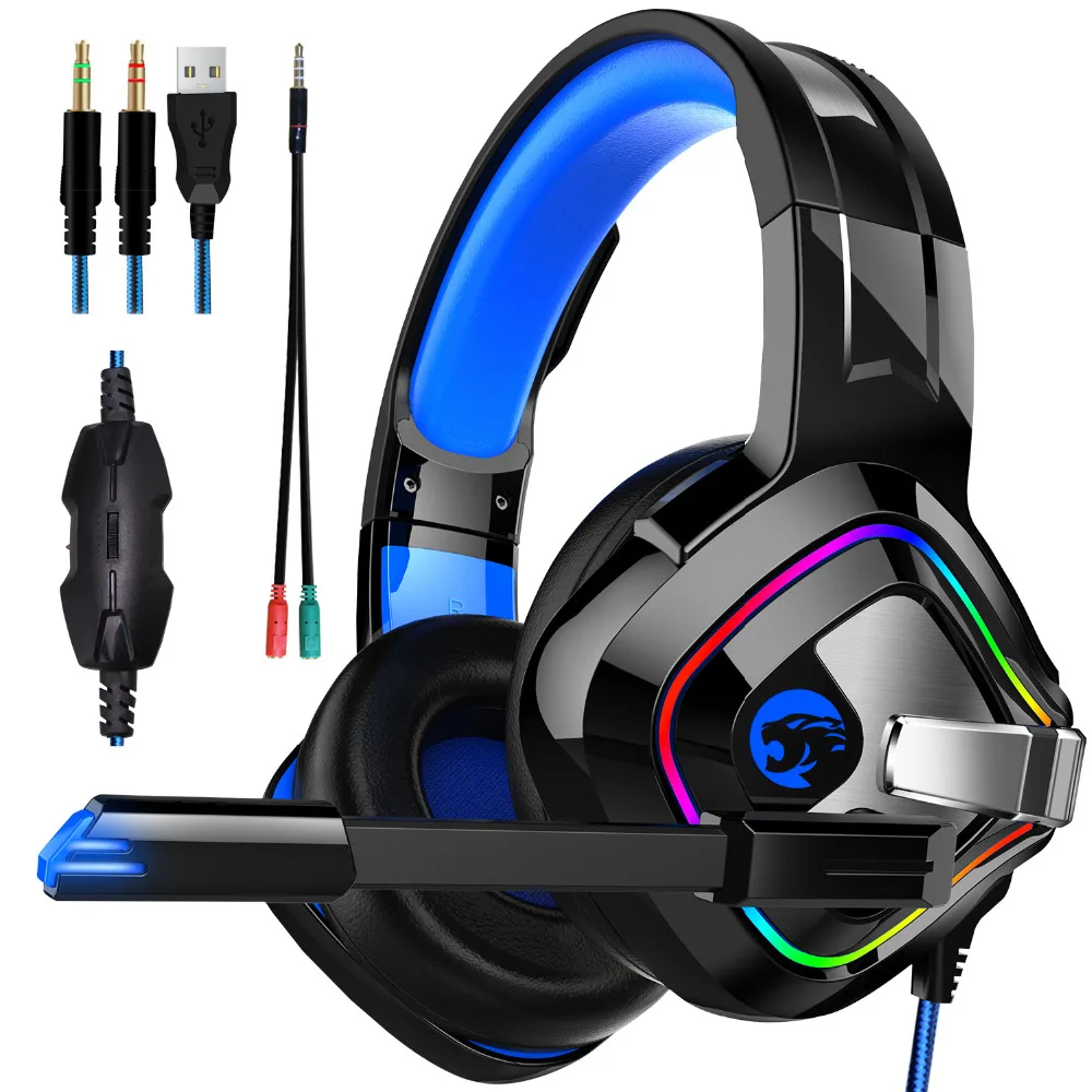 Игровые наушники JOINRUN PS4 4D стереонаушники RGB Marquee гарнитура с микрофоном для