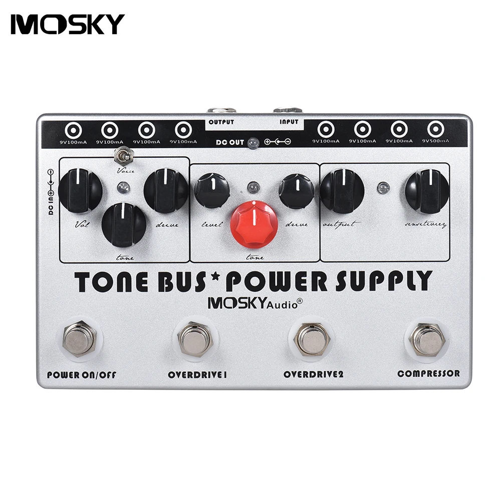 

MOSKY Tone Buse+Power Supply Compressor+Tube Overdrive Ultimate Overdrive Guitar Combined Effect 8 Isolated