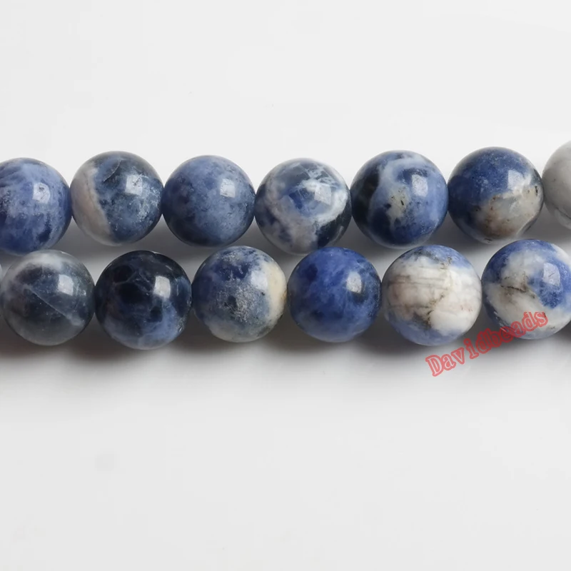 

Factory Price Natural Stone New Blue veins Sodalite Round Loose Beads 16" Strand 4 6 8 10 12MM Pick Size For Jewelry Making