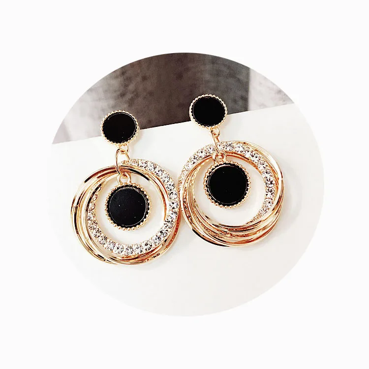 

MADALENA SARARA Fashion S925 Needle earrings Four Options Pendant Style t earrings Crystal Inlaid