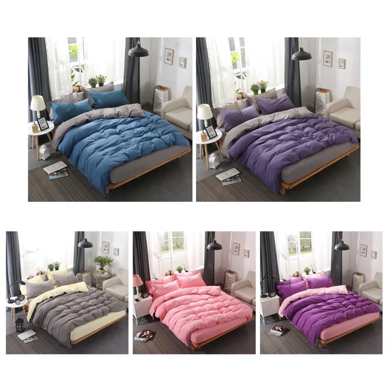 

Simple Fashion Solid color skin-friendly Cotton Bedding Set Quilt Cover, Bed Sheet, Pillowcase Four Piece Bedding