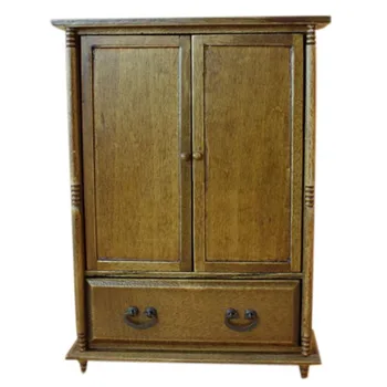 

HOT 1:12 Scale Vintage Wooden Wardrobe for Dolls house Miniature Accessory