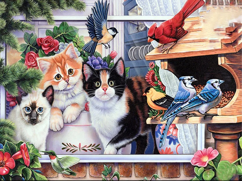 

Diamond Embroidery Three Cats Animals Cross Stitch 5D Diamond Mosaic Painting Full Square Sale DIY Rhinestones Pattern Paintings