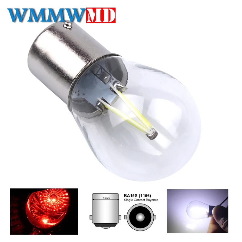 

2PCS Car Light 1156 P21W BA15S Filament Chip LED Auto Brake Light Rear Fog Lamp Car DRL Driving light Reverse Bulb Turn Signals