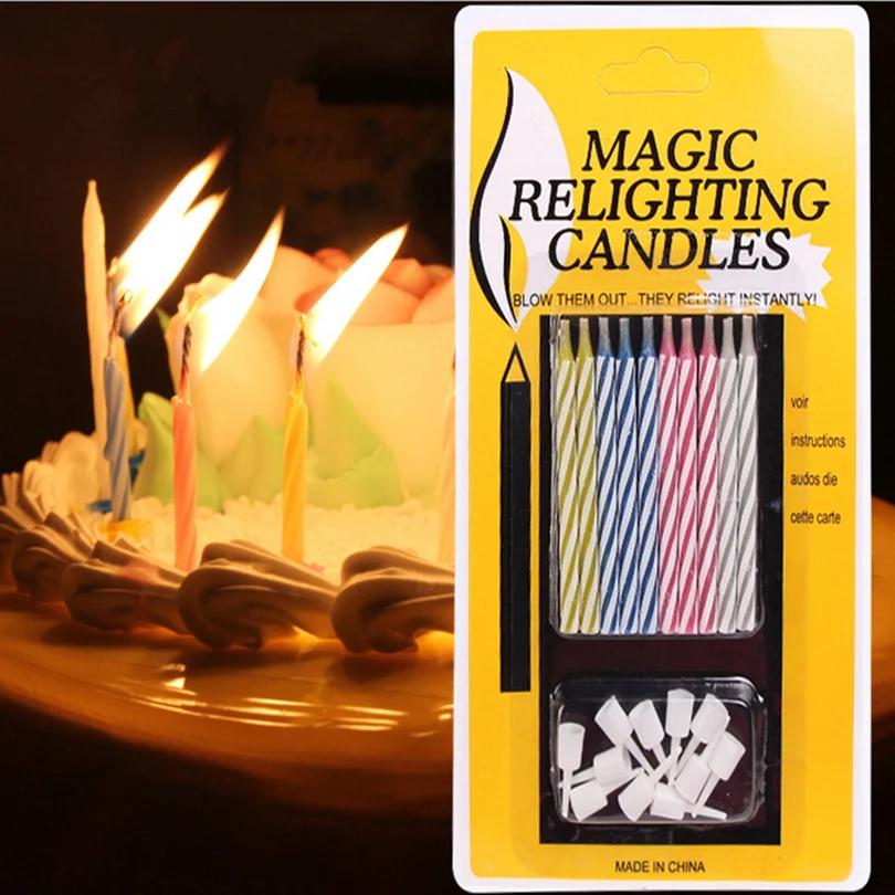10 Magic Relighting Birthday Candles Swag Cobra