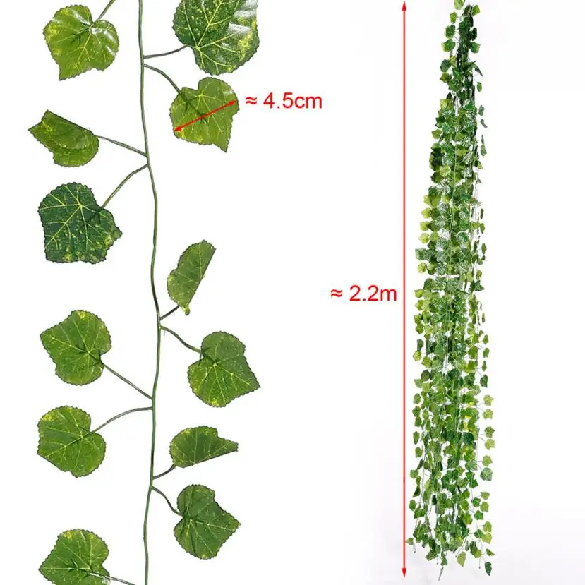 Искусственные растения зеленая гирлянда листья плюща искусственный виноград искусственная Виноградная лоза листья листвы домашний сад свадебный бар украшение 18July5