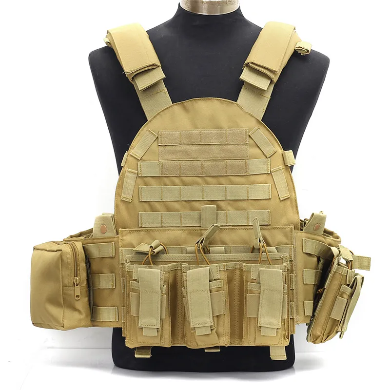 

Tactical Vest Army Airsoft Molle Vest Combat Hunting Vest with Pouch Assault Plate Carrier CS Outdoor Jungle Equipment