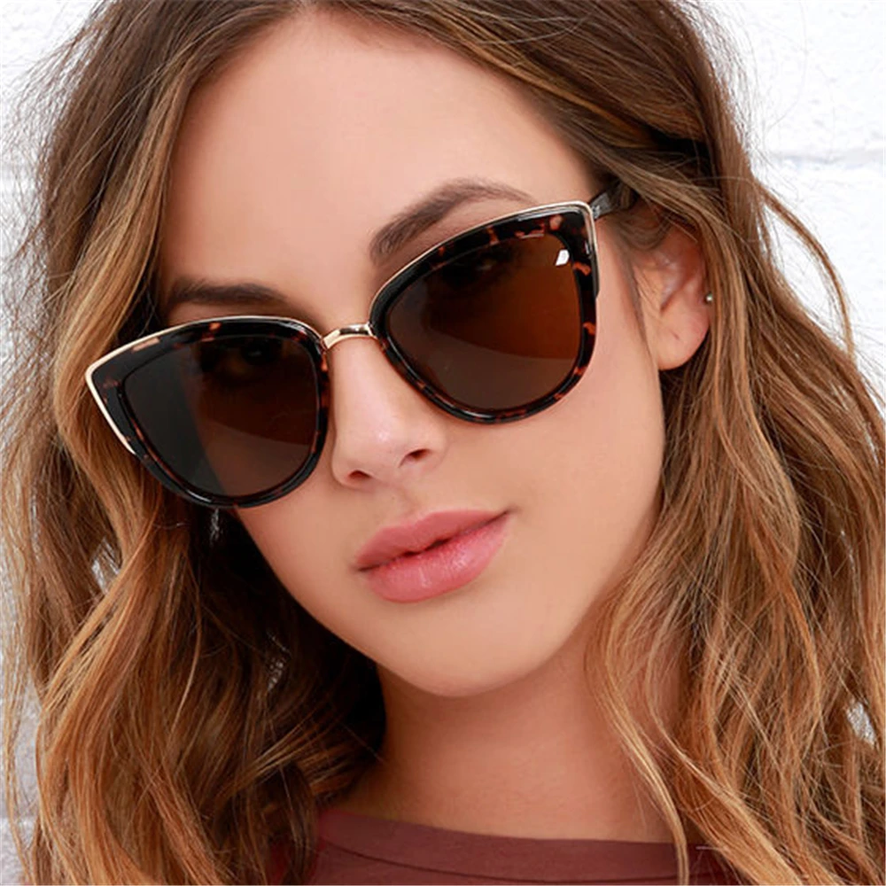 

VIVIBEE Ladies Retro Big Cat Eye Sunglasses 2024 Trend Luxury Gradient Sun Glasses Fashion Cateye Elegant Shades for Women