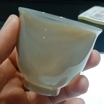 

DHXYZB 55mm Natural sardonyx lace agate stone teacup crystal quartz stone and mineral Healing Premium box for gift home Decor