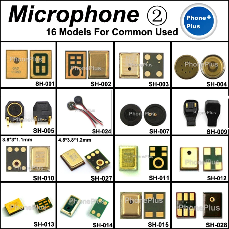 

16 Models 32PCS Microphone Mic Inner Receiver Repair Part For Most Brand Cellphone Common Universal Compatible