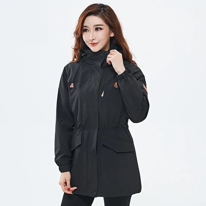Herfst winter vrouwen outdoor 3 in 1 medium lange tweedelige windjack Vrouwelijke winddicht Thermische Camping Wandelen ski jas Herfst winter vrouwen outdoor 3 in 1 medium lange tweedelige windjack Vrouwelijke winddicht Thermische Camping Wandelen ski jas