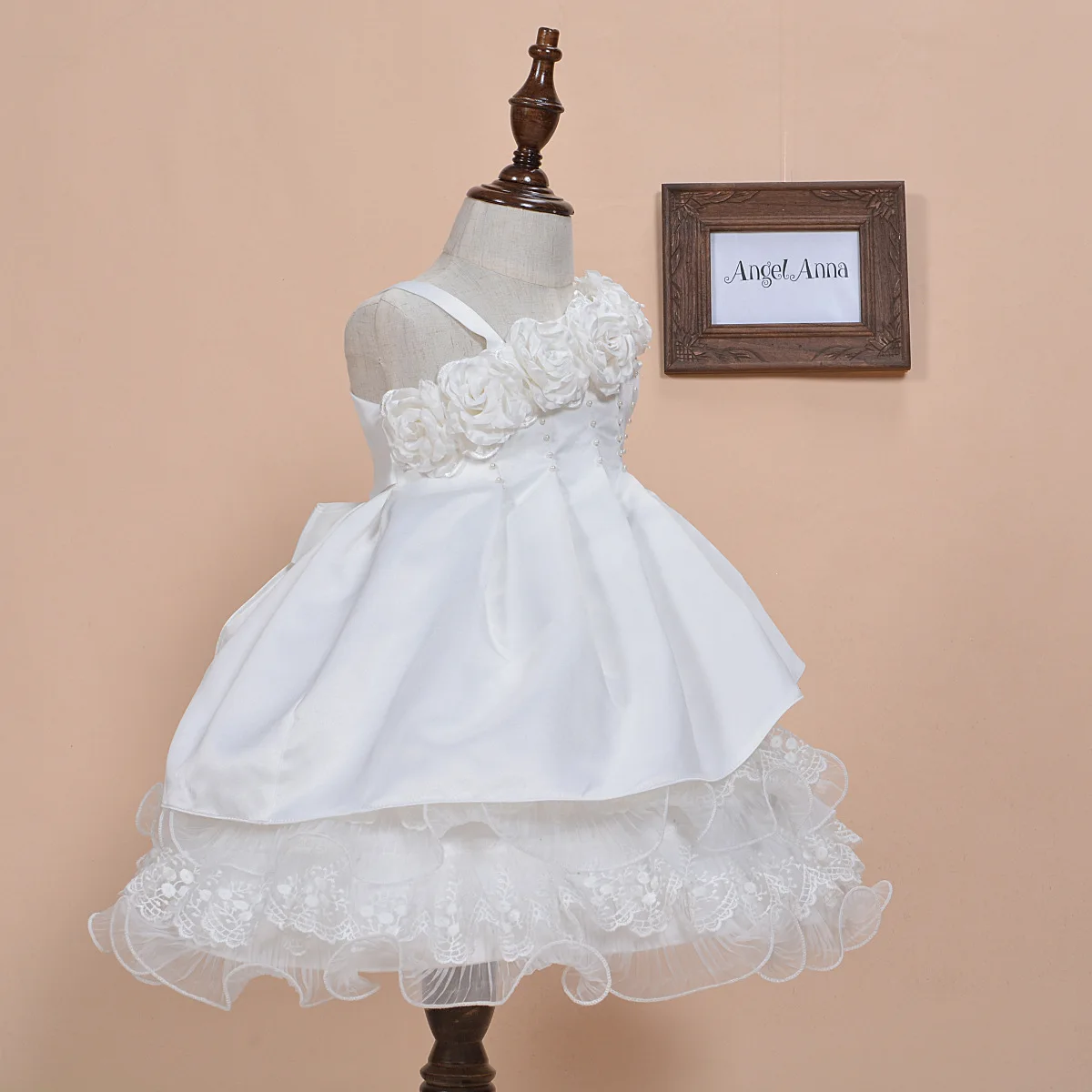 2018 Formal 1 Year Old Birthday Baby Girls Dresses Flower Girl White
