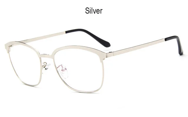 Оптический металлический оправа для очков мужские и женские Ретро прозрачные очки от близорукости квадратные дизайнерские оправы для очков Уникальный шарнир - Цвет оправы: Silver