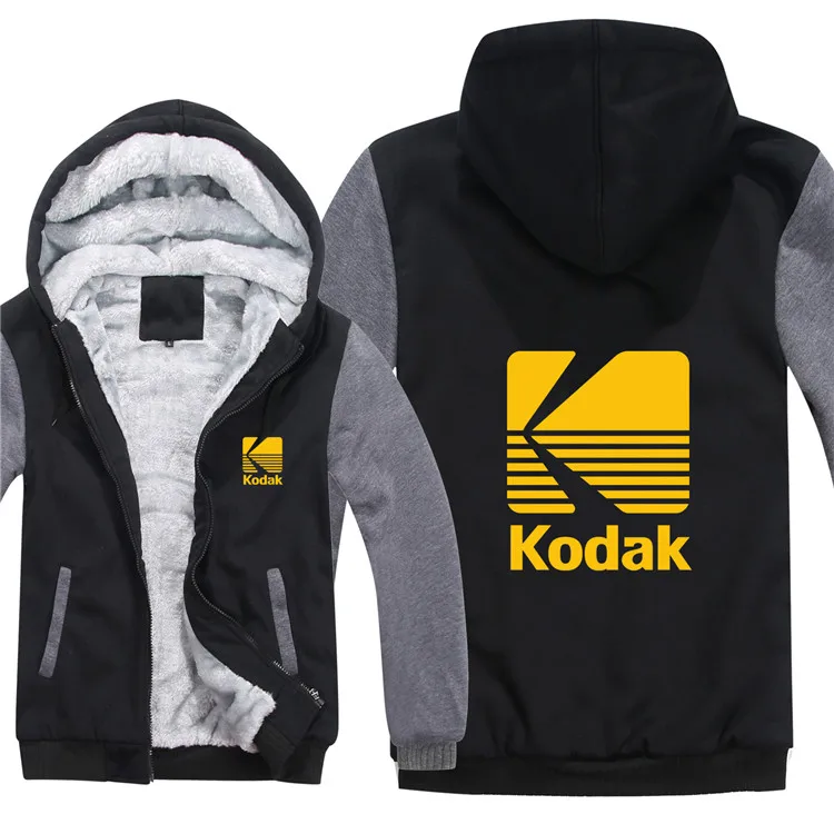 Зимние толстовки Kodak, мужское модное пальто, шерстяная куртка с подкладкой, утепленные толстовки Kodak, худи, HS-069 - Цвет: as picture