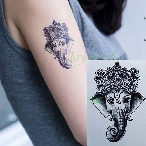 Waterproof Temporary Tattoo Sticker 10 5 6 Cm Elephant Tattoo Ganesha Tatto Stickers Flash Tatoo Fake Tattoos For Girl Women 4 Elephant Tattoos Waterproof Temporary Tattoosfake Tattoo Aliexpress