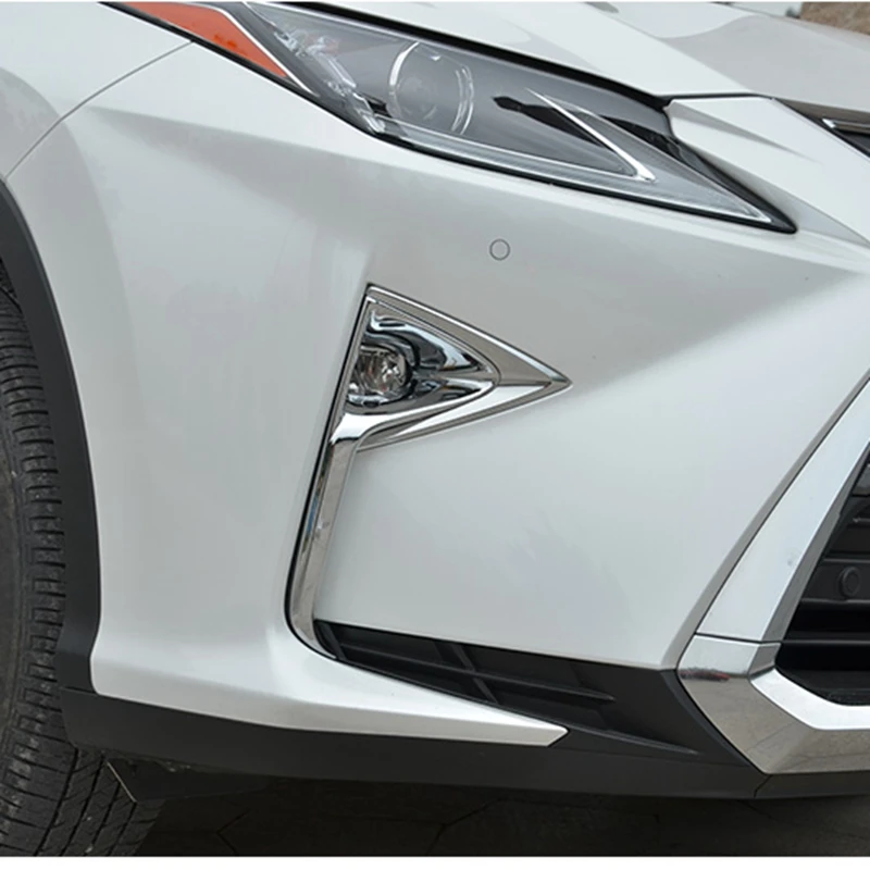 

MONTFORD For LEXUS RX 2016 2017 ABS Chrome Front Fog Light Lamp Cover Foglight Trims Frames Molding Auto Part Accessories 2Pcs