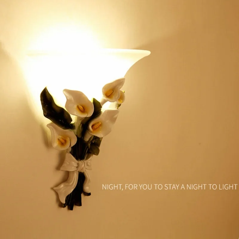 

Novelty Flower Wall lamps Led Fairy Wall sconces E27 Nordic Glass ights living Bedroom lamp Corridor Stairs Home Decoration