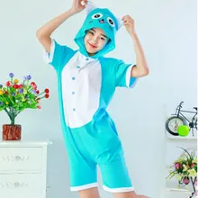 Kigu/женские летние пижамы с коротким рукавом для взрослых и девочек; милые хлопковые пижамы со сказочным хвостом и кошкой; вечерние комбинезоны с изображением животных