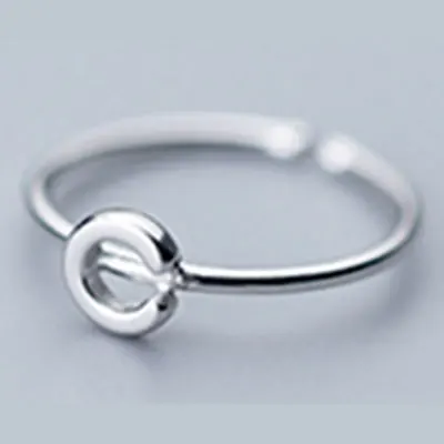 UMODE 925 пробы серебряные кольца для женщин с буквами s925 Серебряные открытые Регулируемые кольца Новая мода Простые Ювелирные изделия ULR0737 - Цвет камня: C