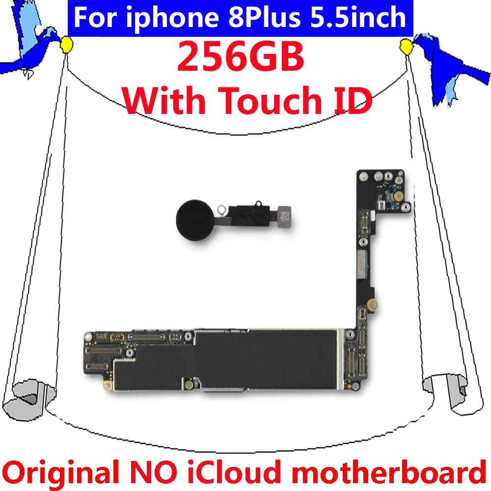 Логическая плата IOS для iphone 8 Plus 256 ГБ оригинальная материнская с разблокированной