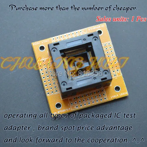 TQFP100 LQFP100 QFP100 test socket(With terminal board)  Pitch=0.5 Size=14x14mm/16x16mm