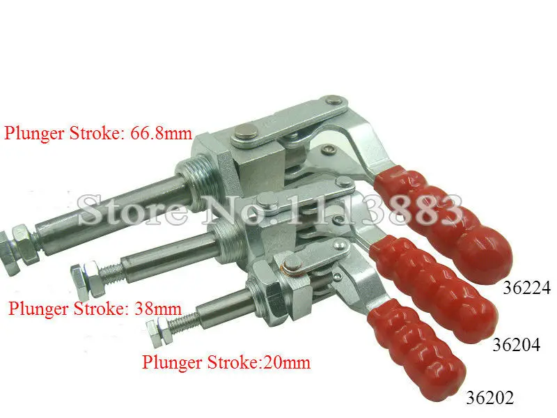 

5PCS Holding Capacity 91KG 201LBS Push Pull Type Toggle Clamp 36202 Plunger Stroke 20mm