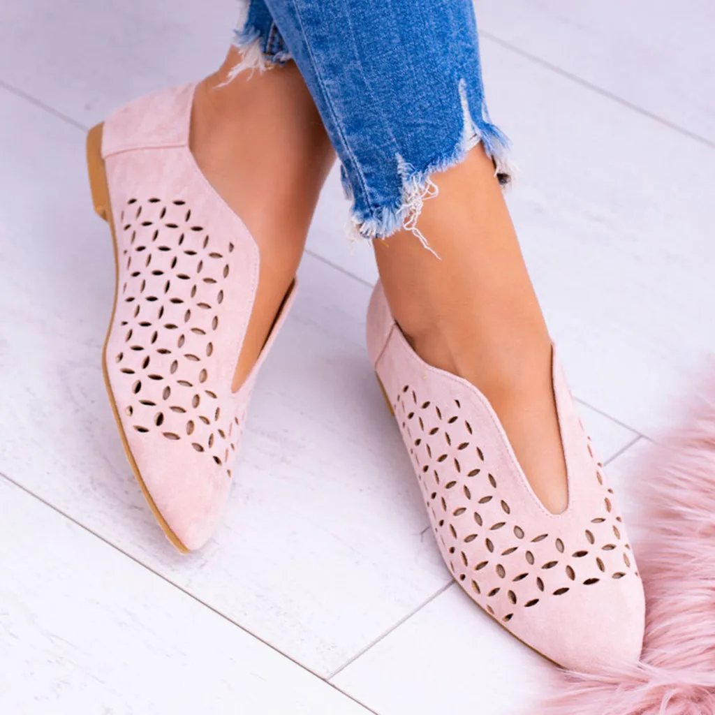 

2019 Women's Pumps New Fashion Spring Summer Shoes Casual Point Toe Loafers Shallow Work Shoes Ladies Walking Party Pump#G4