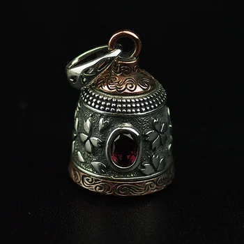 

Thai Jewelry Vintage 925 Sterling Silver Sakura Ornament Bell Thai Silver Pendant