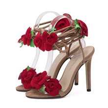 2017 New style women’s sexy high heels Thin Heels Round Toe Lace-Up Party shoes size 35-40