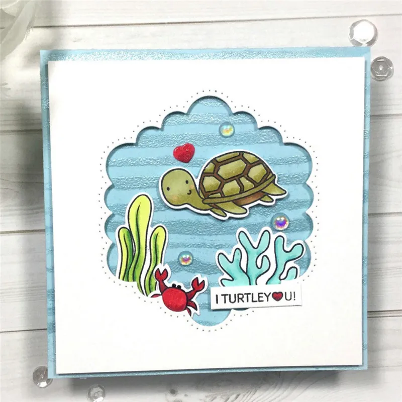 

YaMinSanNiO Sea Turtle Dies Tortoise Metal Cutting Dies and Stamps For Card Making DIY for Scrapbooking Craft Template Die Cuts