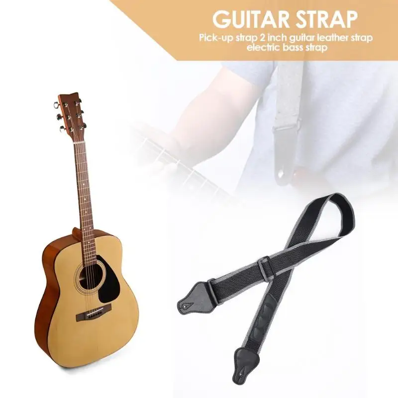 

Adjustable 2 Inches Guitar Shoulder Strap Belt Electric Guitar Holder Strap Sling with Buckle Stringed Musical Instrument Parts