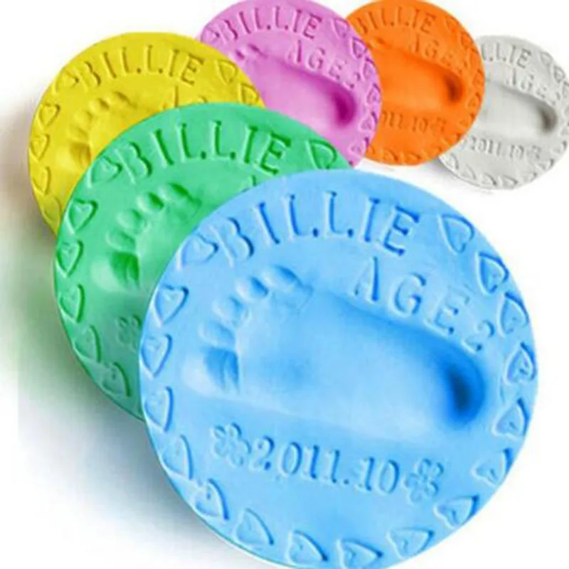 

Babys on Progress Souvenirs Handprint Footprint Juguetes Air Dry Soft Clay Decoracion Items Babies Grown Memory for Pet Cat Dogs