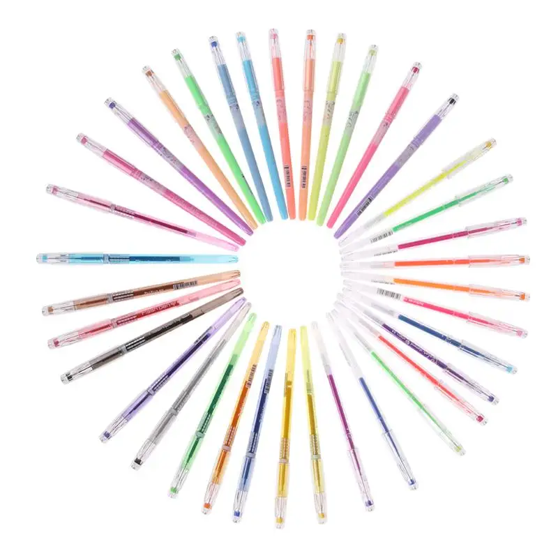 

Dazzling 36 Color Neutral Pen Set Dedicated Painting Pens Glitter Fluorescence Flash Pastel Drawing Pen for School Stationery