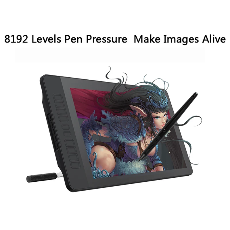 Billige GAOMON PD1560 15,6 zoll IPS HD Kunst Malerei Grafik tablet mit Screen 8192 Ebenen Druck Stift Tablet Display für Zeichnung handschuh
