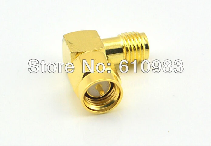 

2 Pieces SMA Plug Male Pin to RP SMA Jack Male Pin Right angle Coax Connector SMA RA Golaplated Adapter
