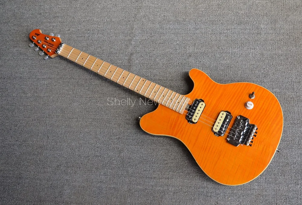 

Shelly new store factory custom Ernie ball EVH musicman Axis wolfgang flame maple top floating floyd rose electric guitar