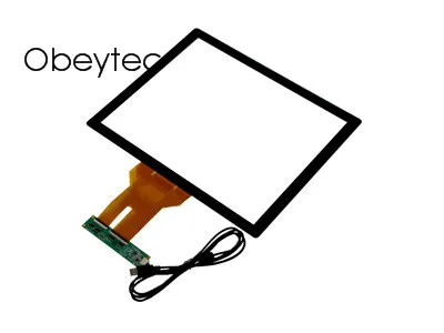 Obeytec 1" емкостная сенсорная панель, USB/iec порт, 10 касаний, P-CAP, 4:3, для ЖК-монитора