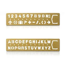 1 шт. винтажная латунная Закладка линейка многофункциональная линейка для рисования линейка цифровая буквенная полая ручная линейка