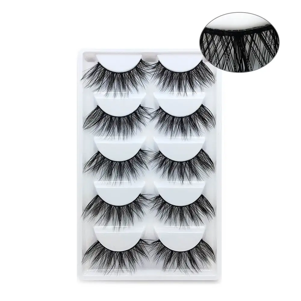 NEW 1/3/5 pairs Fake Mink Eyelashes 3D Natural False Eyelashes 3d Mink Lashes Soft Eyelash Extension Makeup Kit Cilios - Цвет: WZ04