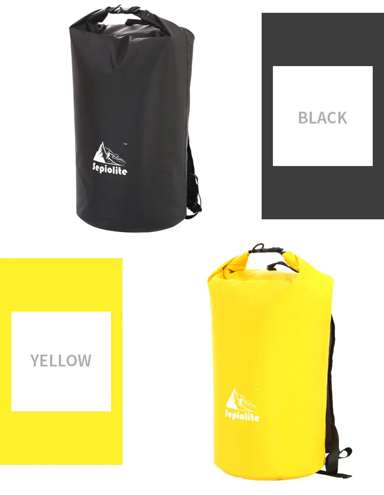 Sepiolite brand15L/25L водонепроницаемый рюкзак для хранения сухой мешок для сплав на каноэ каяках Спорт на открытом воздухе рюкзаки, сумки для путешествий