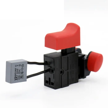 

2pcs HY81B 125/250V Industrial Lock ON OFF Trigger Push Button Switch with Capacitor Terminal foR Mower and Gardening Tools