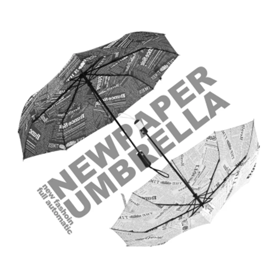 

Big Anti UV Umbrella Rain Women Automatic Windproof Parasol Clear Newspaper Floding Umbrella Parapluie Rain Umbrellas 50CW006